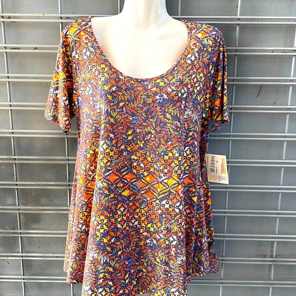 LulaRoe Geometric & Floral Perfect T Top-#0594 - Picture 1 of 12